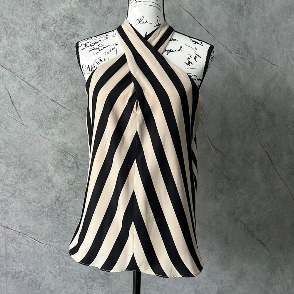 The Limited Criss Cross Halter Black & Cream, Medium